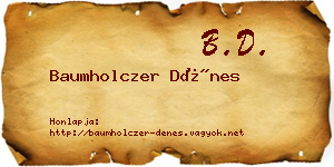Baumholczer Dénes névjegykártya