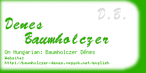 denes baumholczer business card